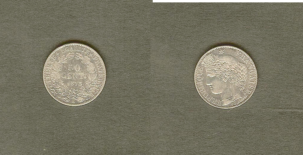 50 centimes Cérès, IIIe République 1873 Paris SUP-